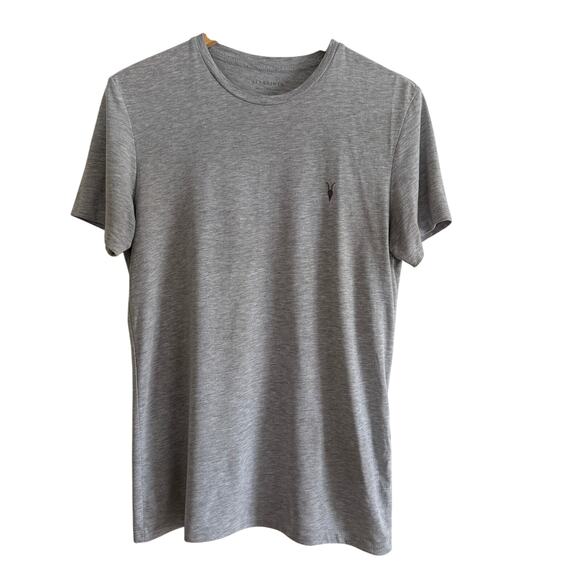 ALLSAINTS | Heather Gray Tonic Crew Neck Slim Fit Short Sleeve T-Shirt | Small - Picture 1 of 4